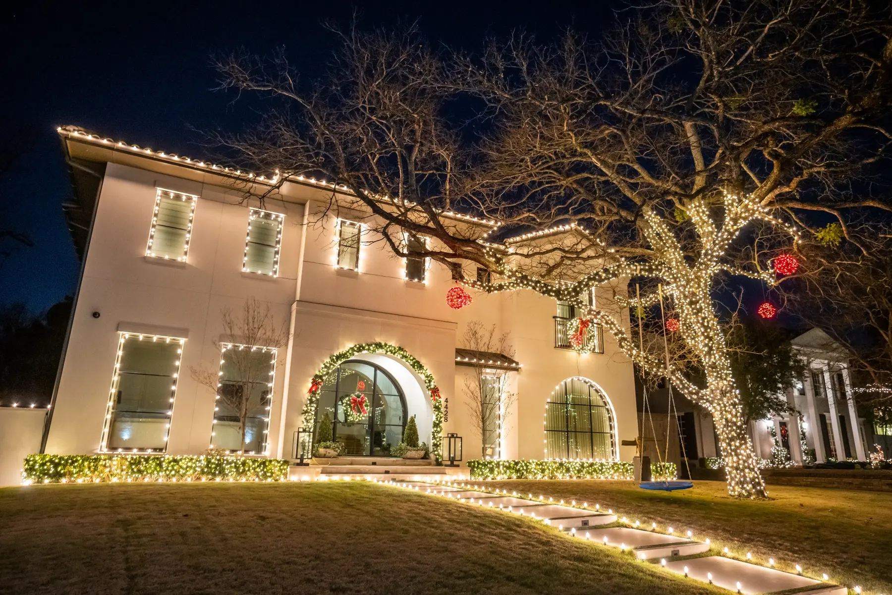 Professionally installed residential Christmas lights in Corpus Christi